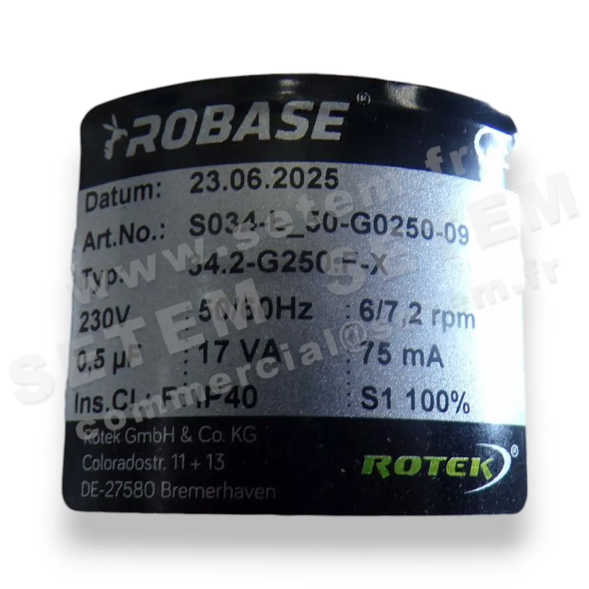 5781002365-MOTOREDUCTEUR ROTEK 34.2-G250.F-X *S034-L_50-G0250-09*