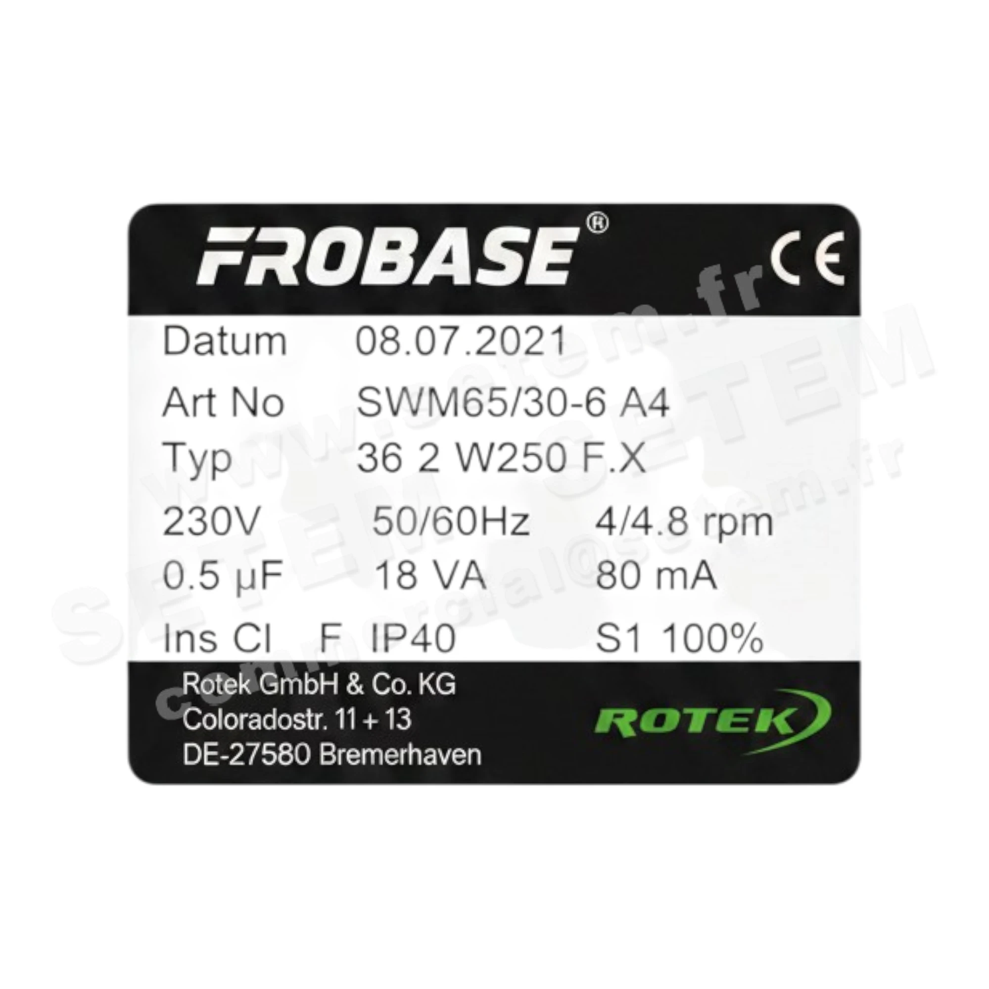 5781005117-MOTOREDUCTEUR SWM65/30.6A4 M230V ROTEK