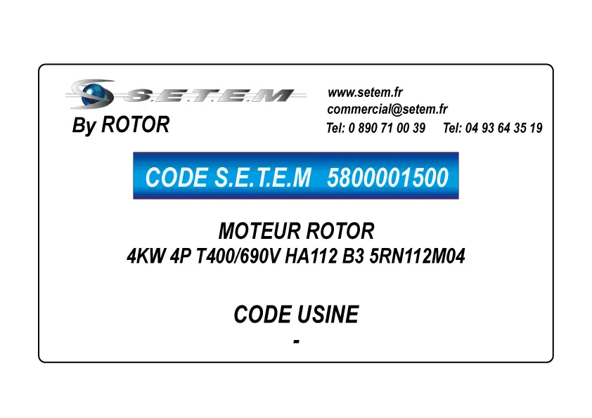 5800001500-MOTEUR ROTOR 4KW 4P T400/690V HA112 B3 5RN112M04