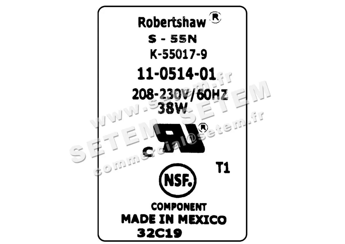 5808005396-ELECTROVANNE ROBERTSHAW S-55N K-55017-9 11-0514-01 4