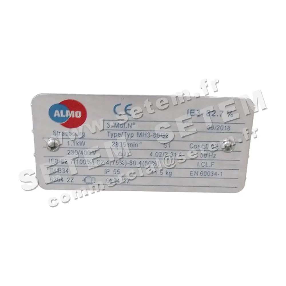 6006000074-MOTEUR ALMO 1.10KW 2P T230/400V HA80 B34 MH3.80G2 2