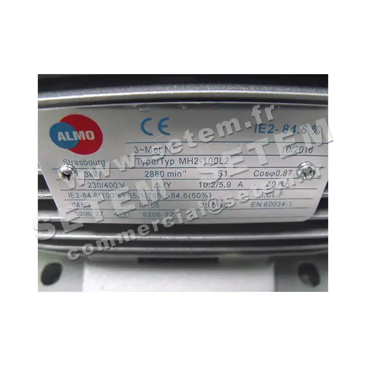 6006000090-MOTEUR ALMO 3KW 2P T230/400V HA100 B3 MH2.100L2 5
