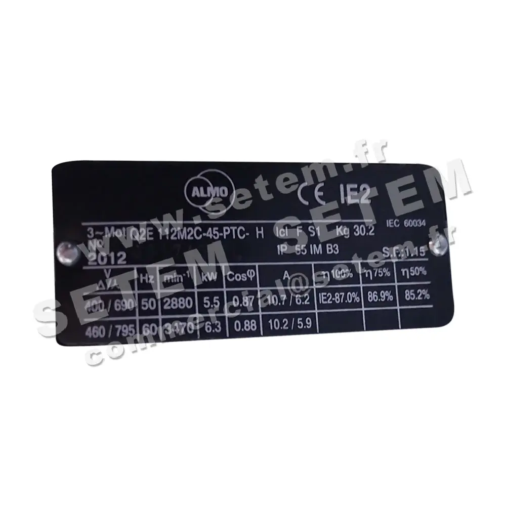 6006000126-MOTEUR ALMO 5.50KW 2P T400/690V HA112 B3 Q2E112M2C-45-PTC-H 2