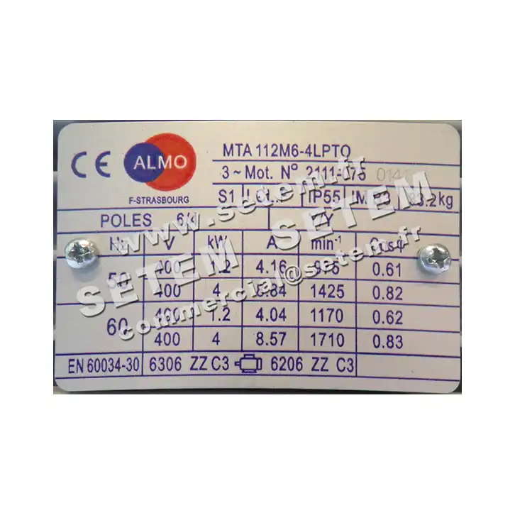 6006004320-MOTEUR ALMO 4/1.20KW 4/6P T400V HA112 B3 MTA112M6-4LPTO 3