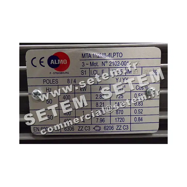 6006004575-MOTEUR ALMO 4/1KW 4/8P T400V HA112 B3 MTA112M8.4LPTO 4