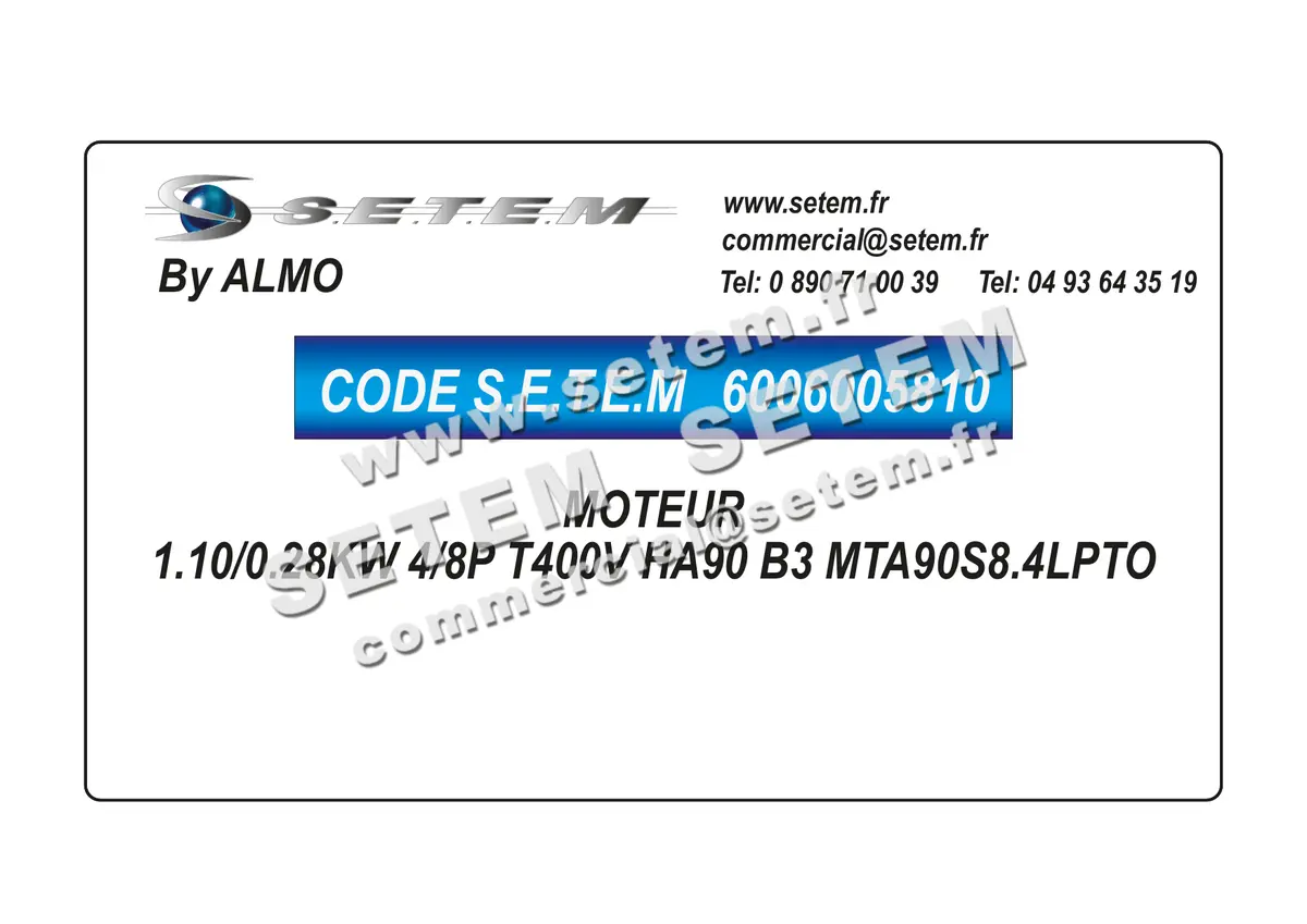 6006005810-MOTEUR ALMO 1.10/0.28KW 4/8P T400V HA90 B3 MTA90S8.4LPTO 4