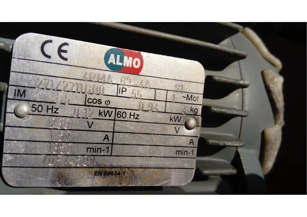 6006007095-MOTEUR ALMO 0.12KW 4P M230V HA63 B5 4RMA63.4A