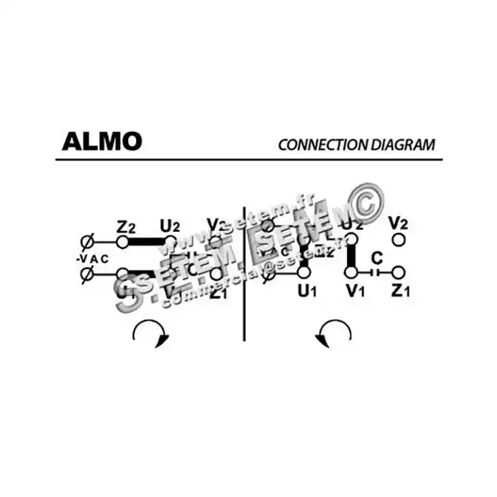 6006007611-MOTEUR ALMO 3KW 2P M230V HA100 B5 MMP100L2 3