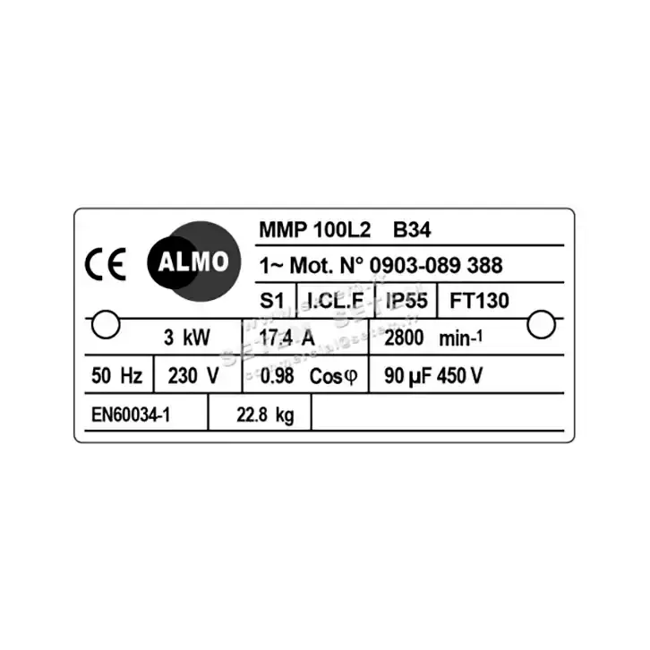 6006007614-MOTEUR ALMO MMP 100L2 B34 S1 I.CL.F IP55 FT130 2