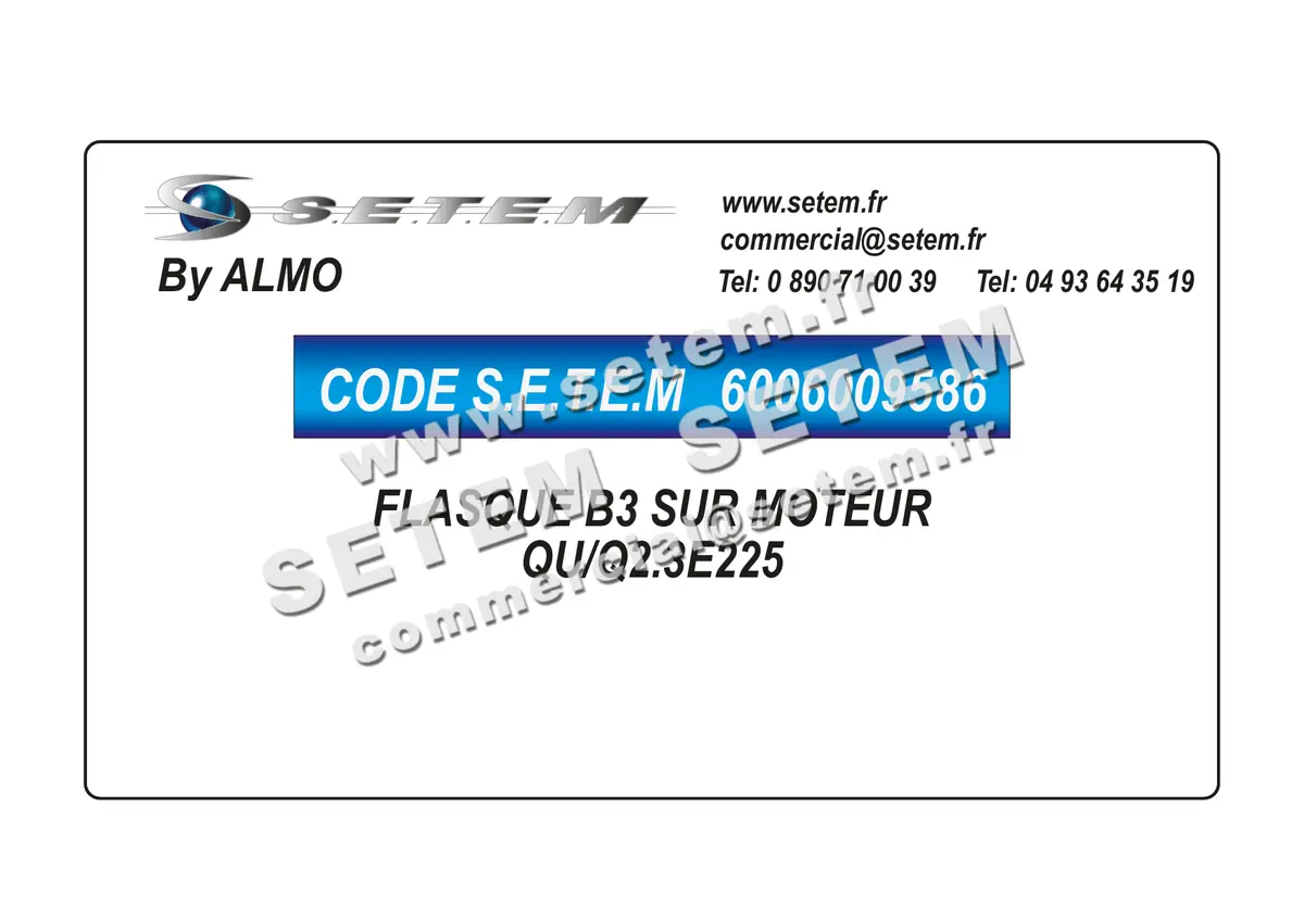 6006009586-FLASQUE B3 SUR MOTEUR ALMO QU/Q2.3E225