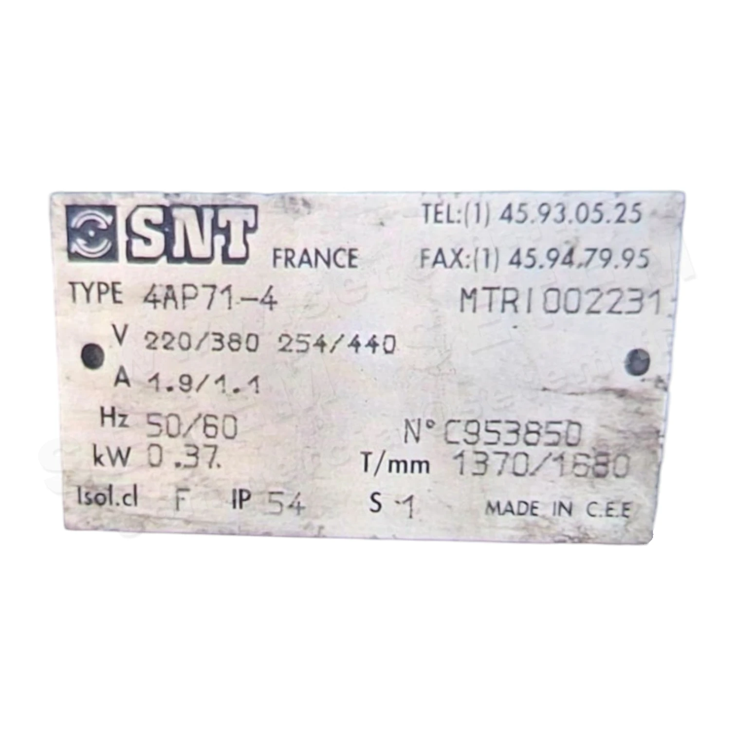 MOTEUR 0.37KW 2/4P T220/380V HA71 4AP71-4