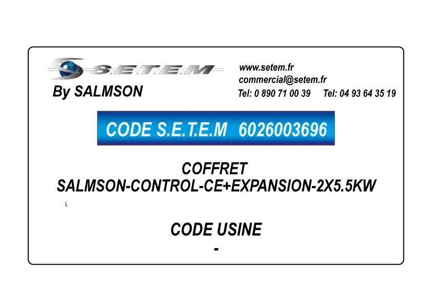 6026003696-COFFRET SALMSON-CONTROL-CE+EXPANSION-2X5.5KW SALMSON