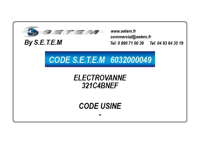 6032000049-ELECTROVANNE SETEM 321C4BNEF