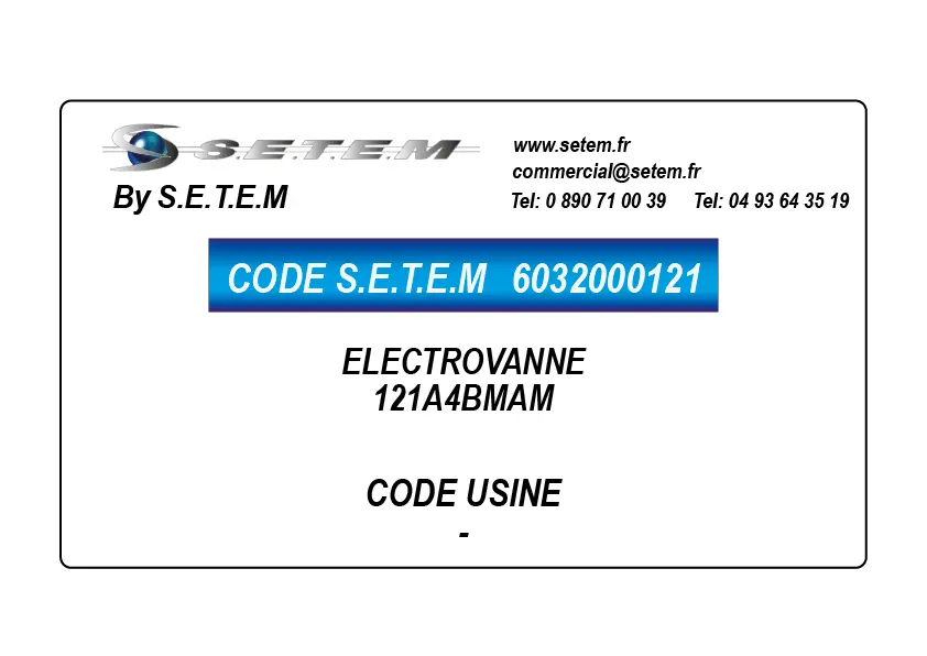 6032000121-ELECTROVANNE SETEM 121A4BMAM