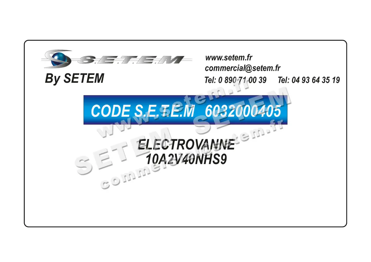 6032000405-ELECTROVANNE SETEMVANNE 10A2V40NHS9