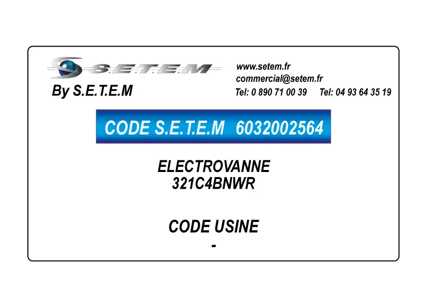 6032002564-ELECTROVANNE S.E.T.E.M 321C4BNWR 2