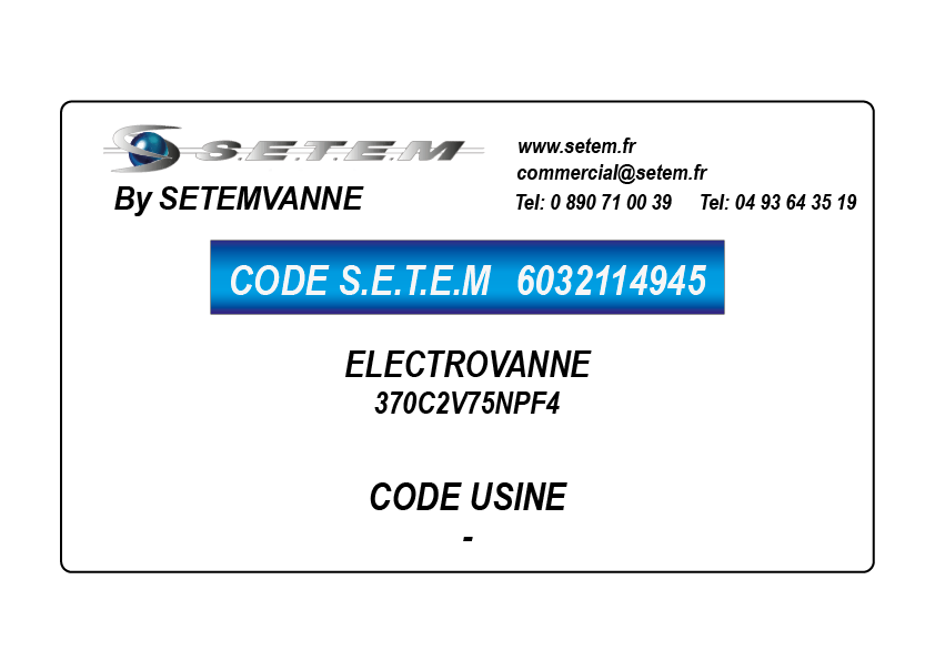 ELECTROVANNE 370C2V75NPF4