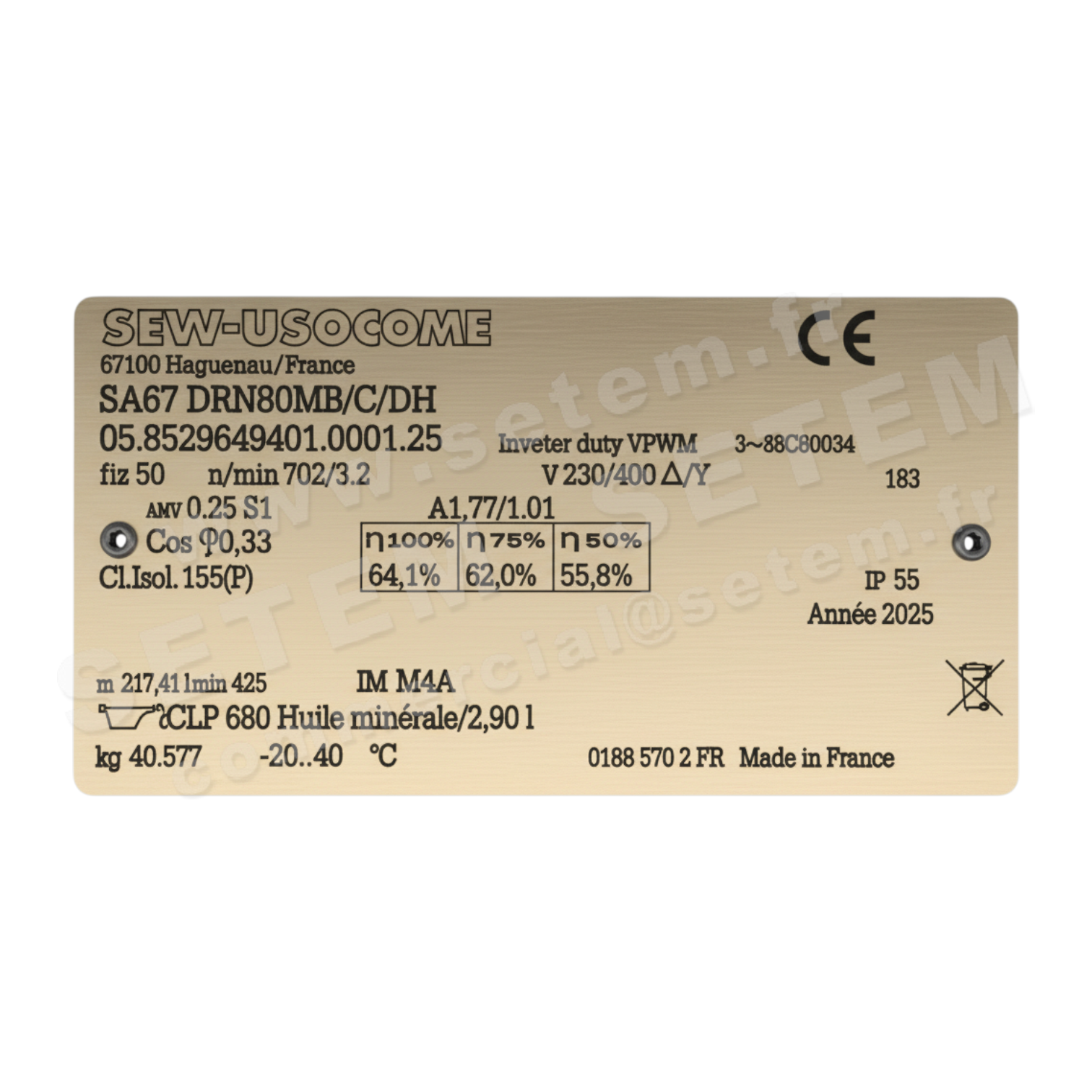 MOTOREDUCTEUR SA67DRN80M8/C/DH 2