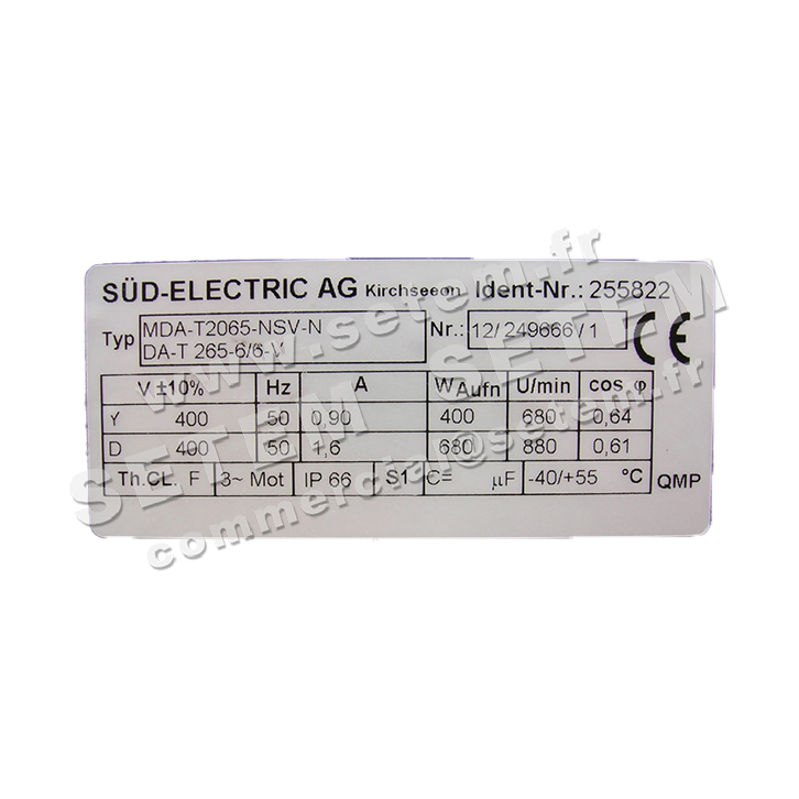 6111000004-MOTEUR SUDELECTRI MDA.T2065.NSV.N DA.T.265.6/6.V *255822* 2