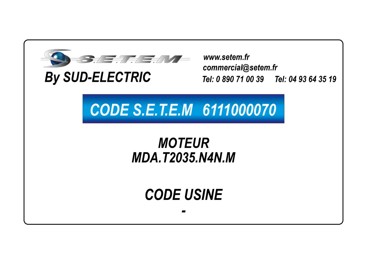 6111000070-MOTEUR SUDELECTRI MDA.T2035.N4N.M