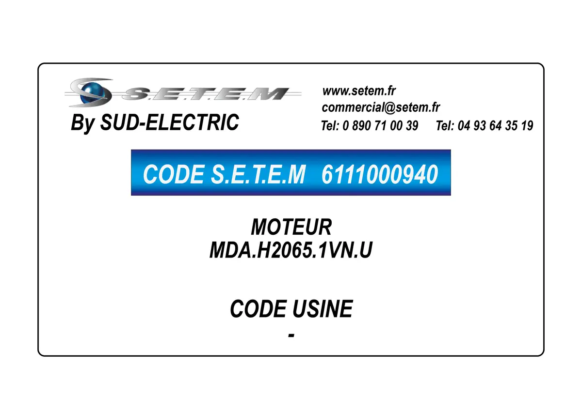6111000940-MOTEUR SUDELECTRI MDA.H2065.1VN.U