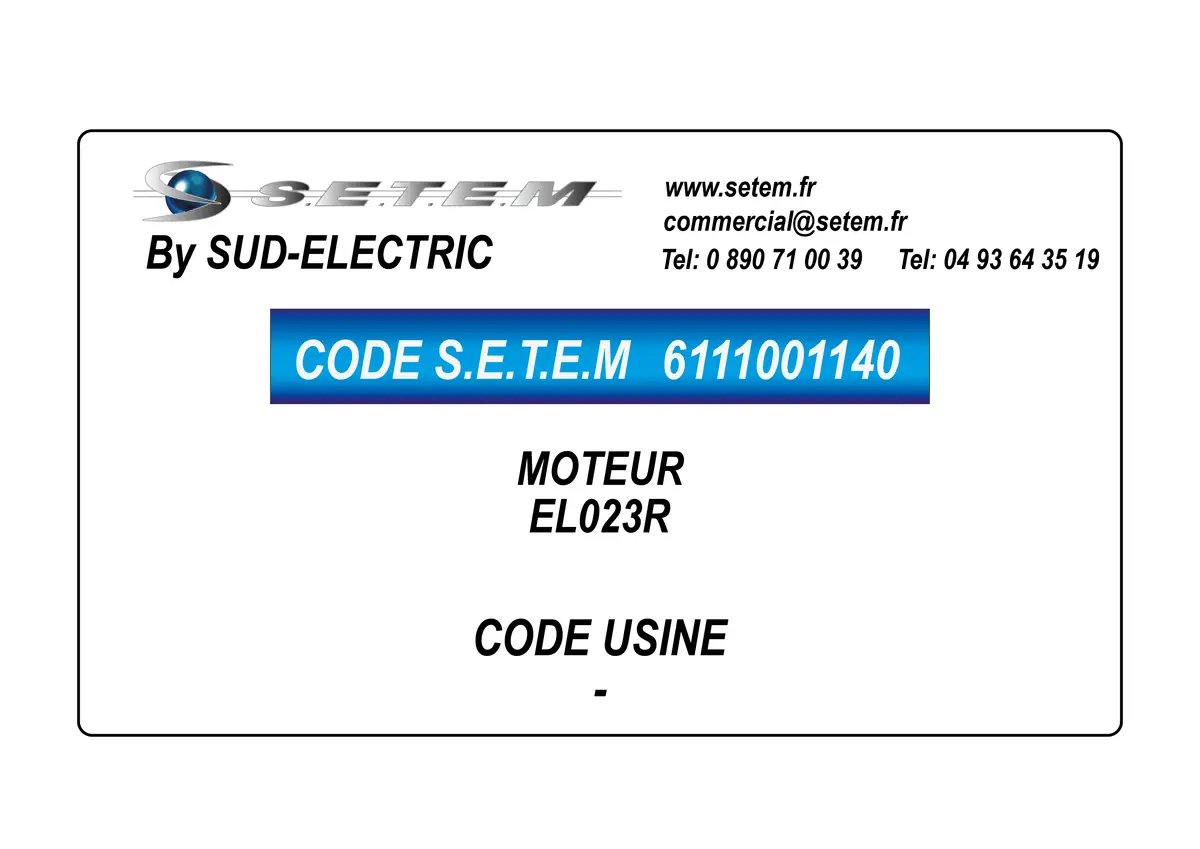 6111001140-MOTEUR SUDELECTRI EL023R