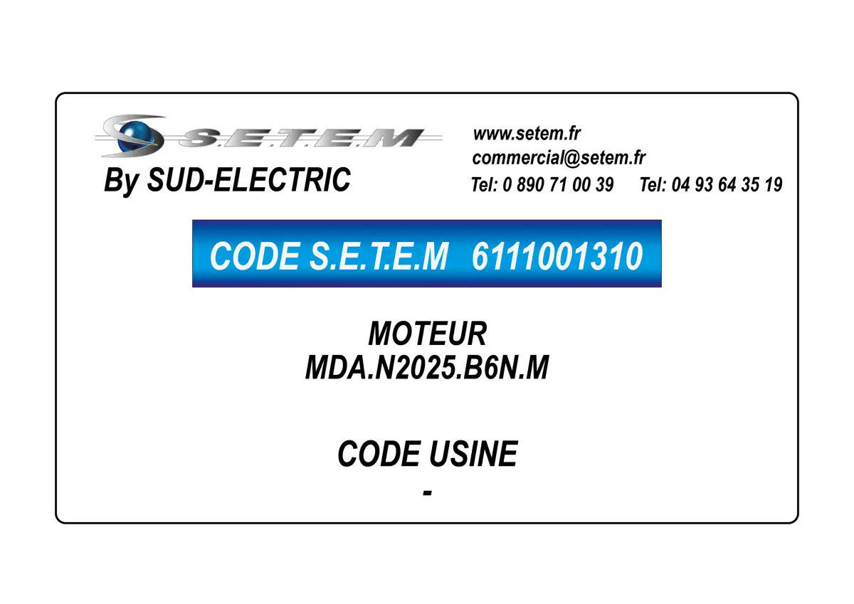 6111001310-MOTEUR SUDELECTRI MDA.N2025.B6N.M