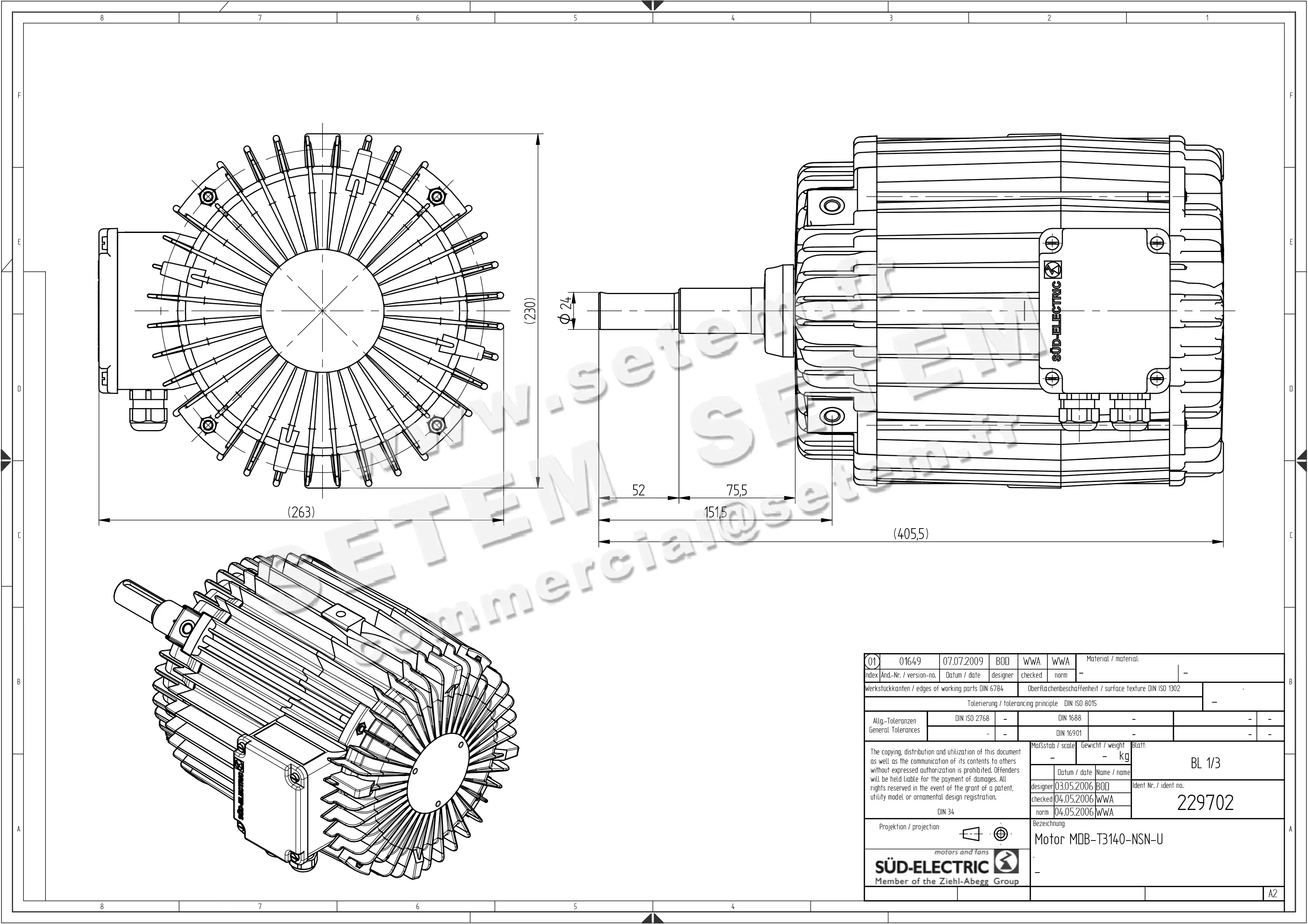 6111001423-MOTEUR SUDELECTRI MDB.T3140.NSN.U *229702*