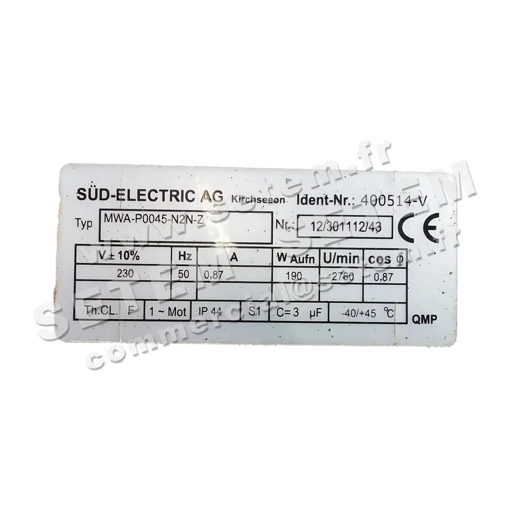 6111002584-MOTEUR SUDELECTRI MWA.P0045.N2N.Z *400514*