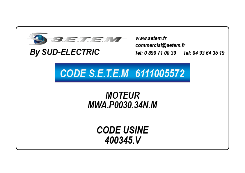 6111005572-MOTEUR SUDELECTRI MWA.P0030.34N.M *400345.V*