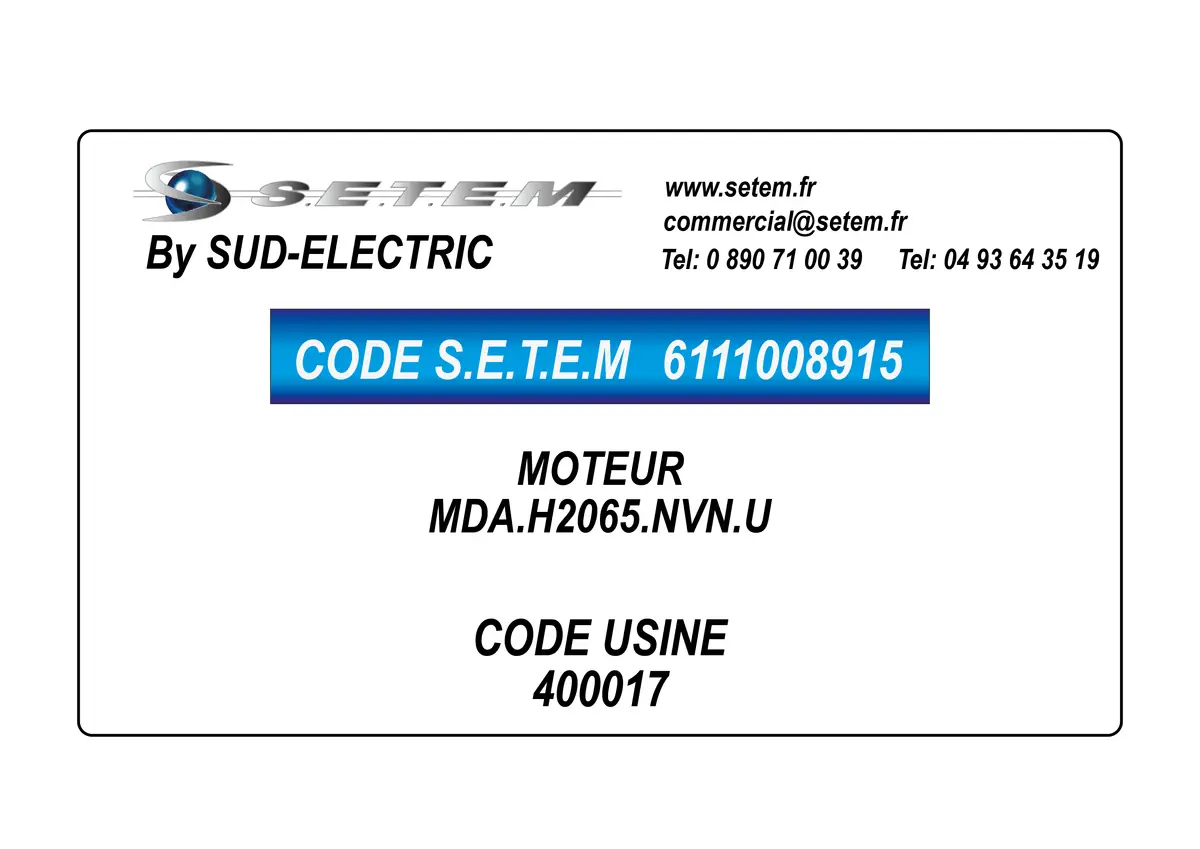 6111008915-MOTEUR SUDELECTRI MDA.H2065.NVN.U *400017*