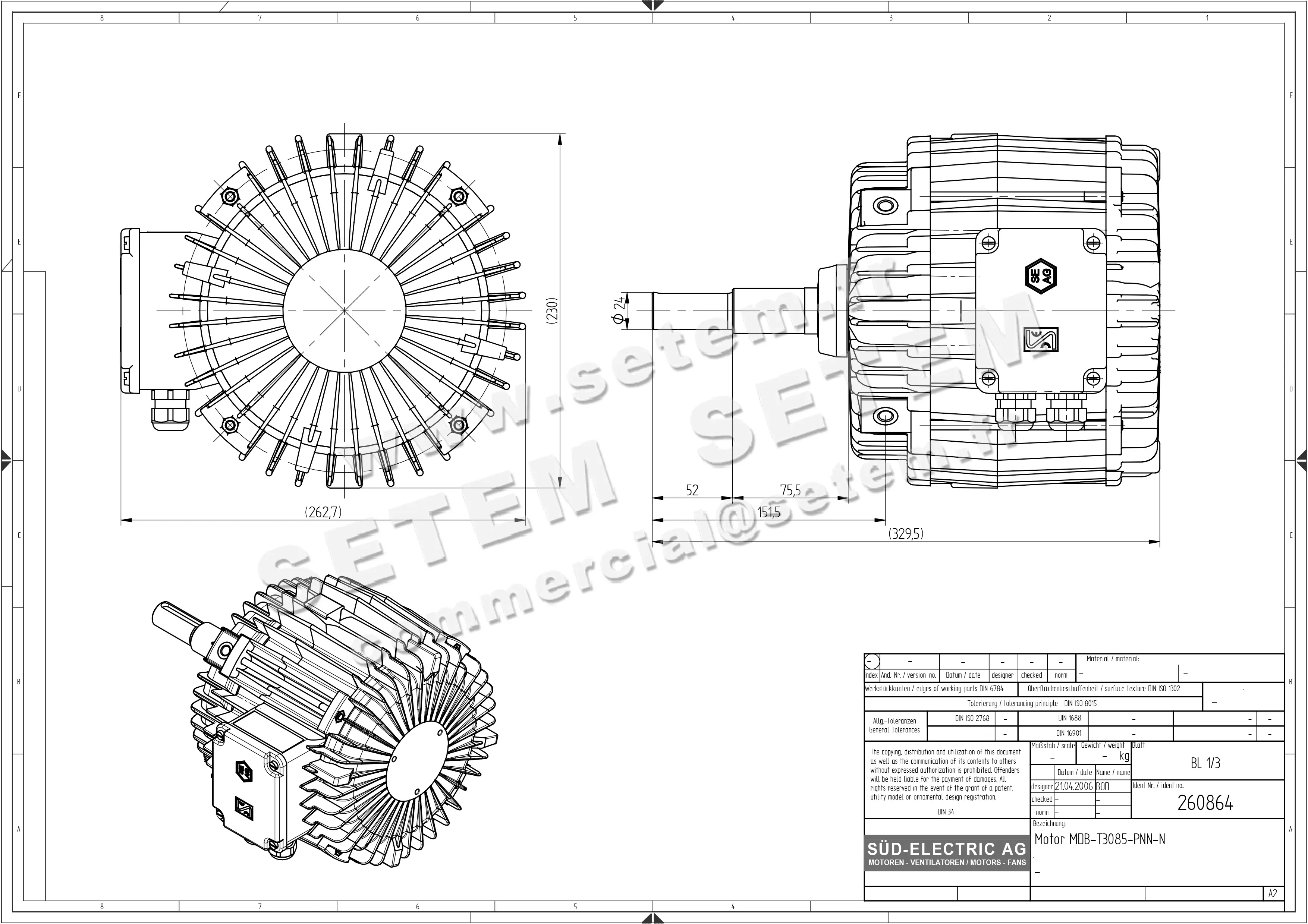 6111009157-MOTEUR SUDELECTRI MDB.T3085.PNN.N *260864*