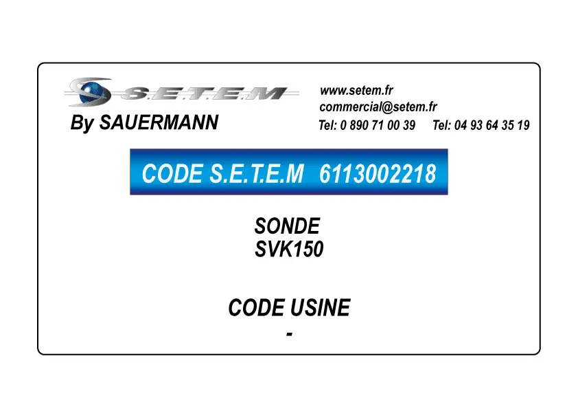 6113002218-SONDE SAUERMANN SVK150