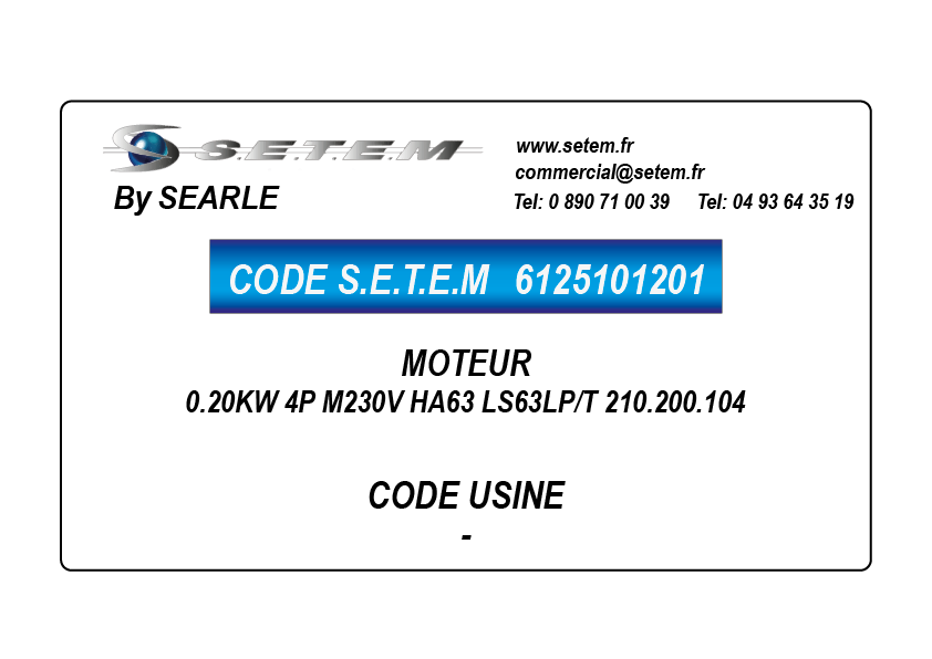 MOTEUR 0.20KW 4P M230V HA63 LS63LP/T "210.200.104"