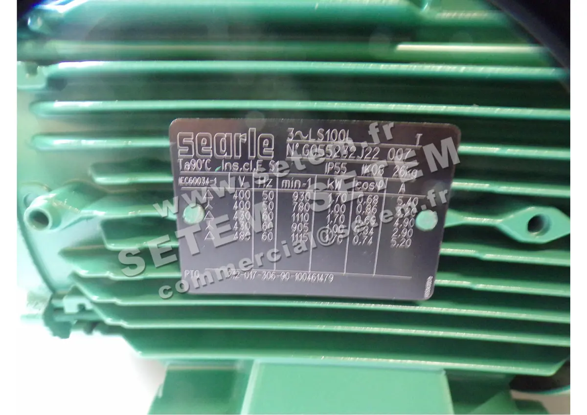 6125109615-MOTEUR SEARLE 1.70KW 6P T400V HA100 B3 +PTO LS100L *212-017-306-90* 3