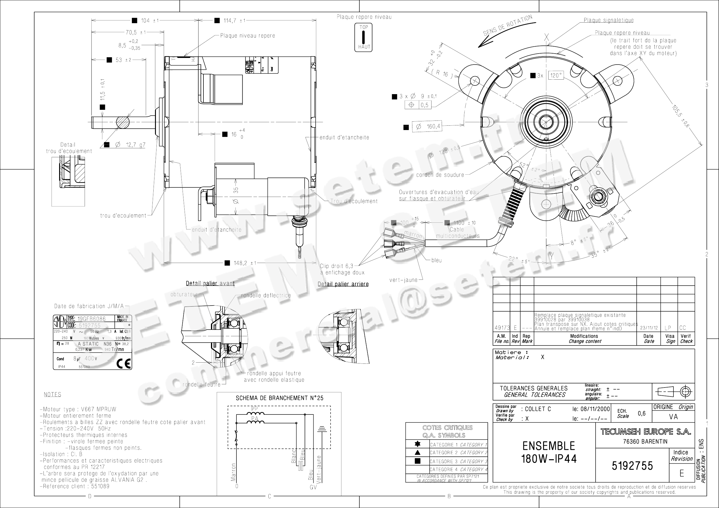 6129000030-MOTEUR SMEN 19GFB6086 "551089" *5192755*