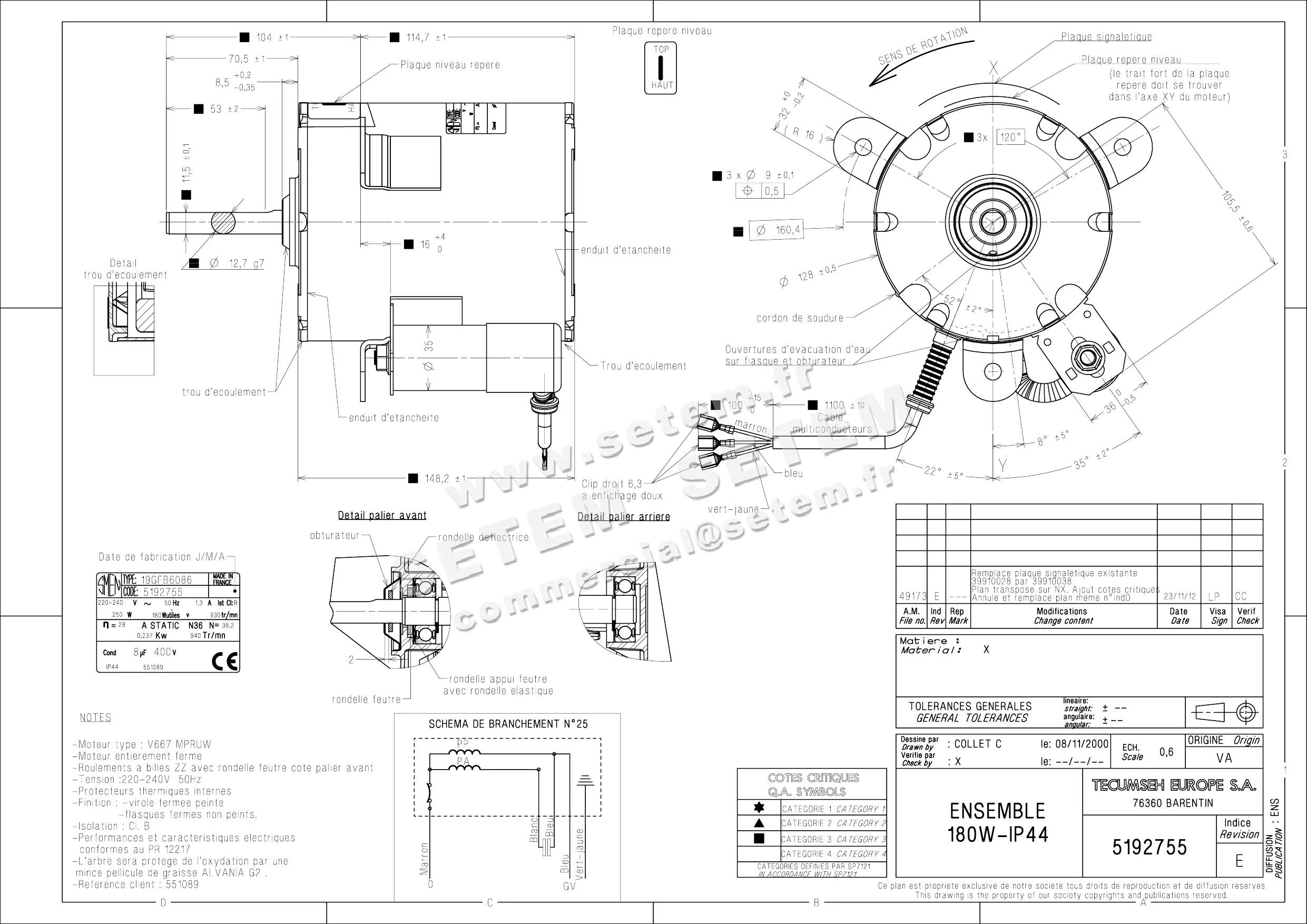 6129000030-MOTEUR SMEN 19GFB6086 "551089" *5192755*