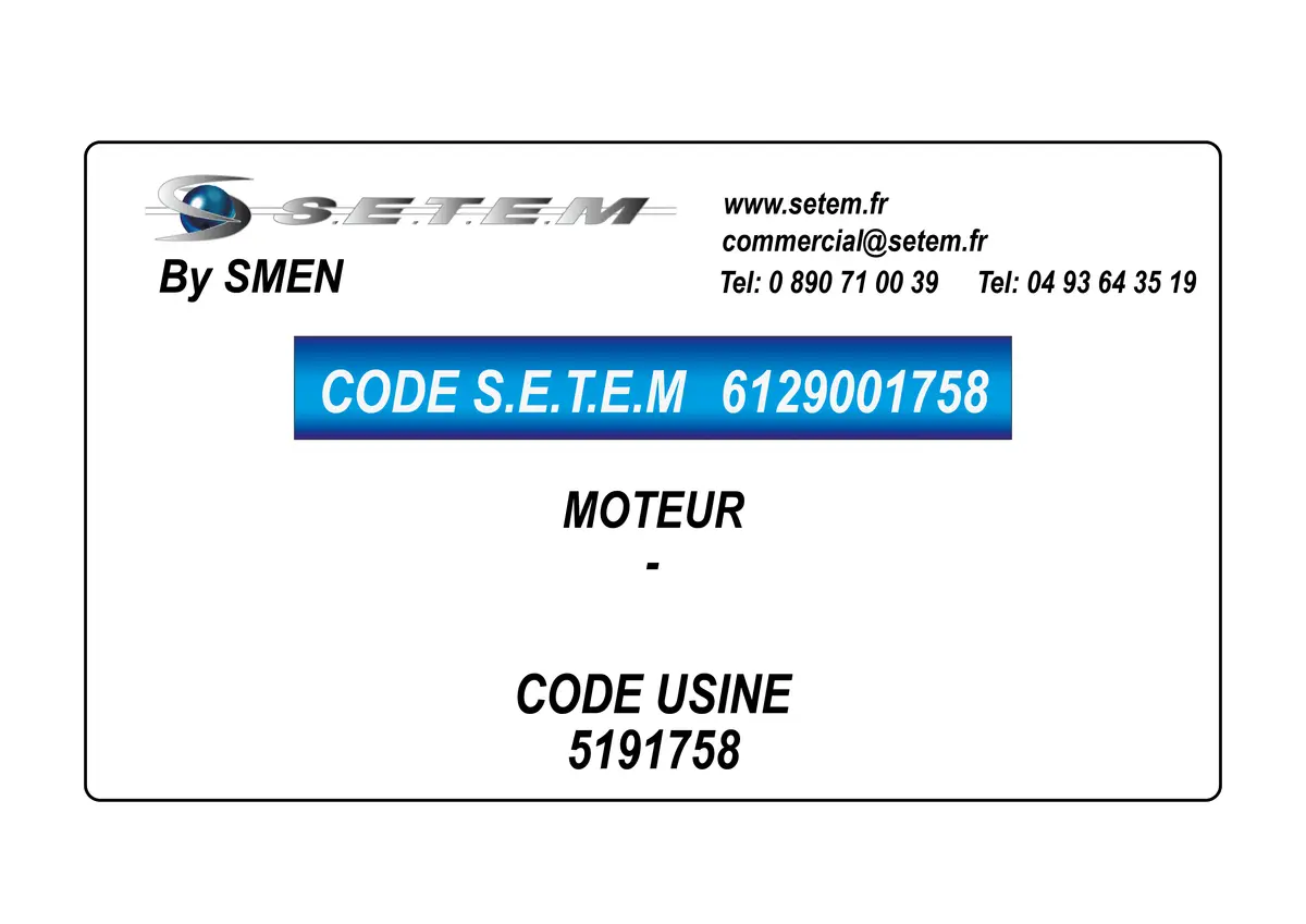 6129001758-MOTEUR SMEN *5191758*