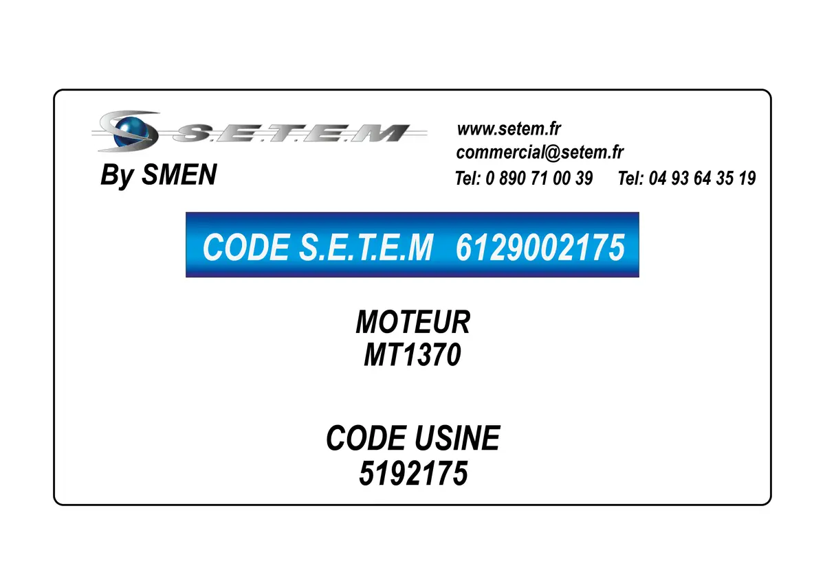 6129002175-MOTEUR SMEN "MT1370" *5192175*