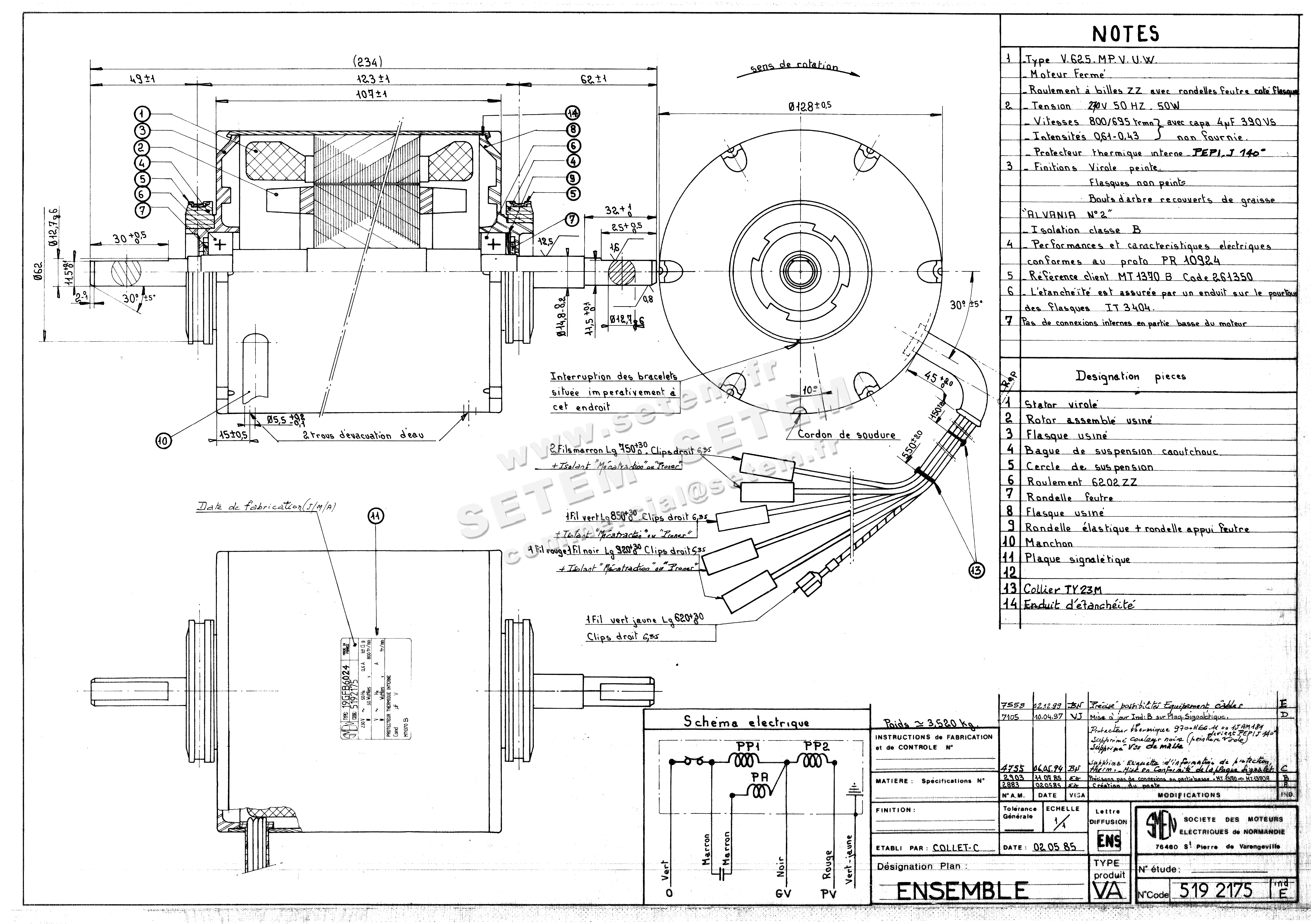 6129002175-MOTEUR SMEN "MT1370" *5192175* 2