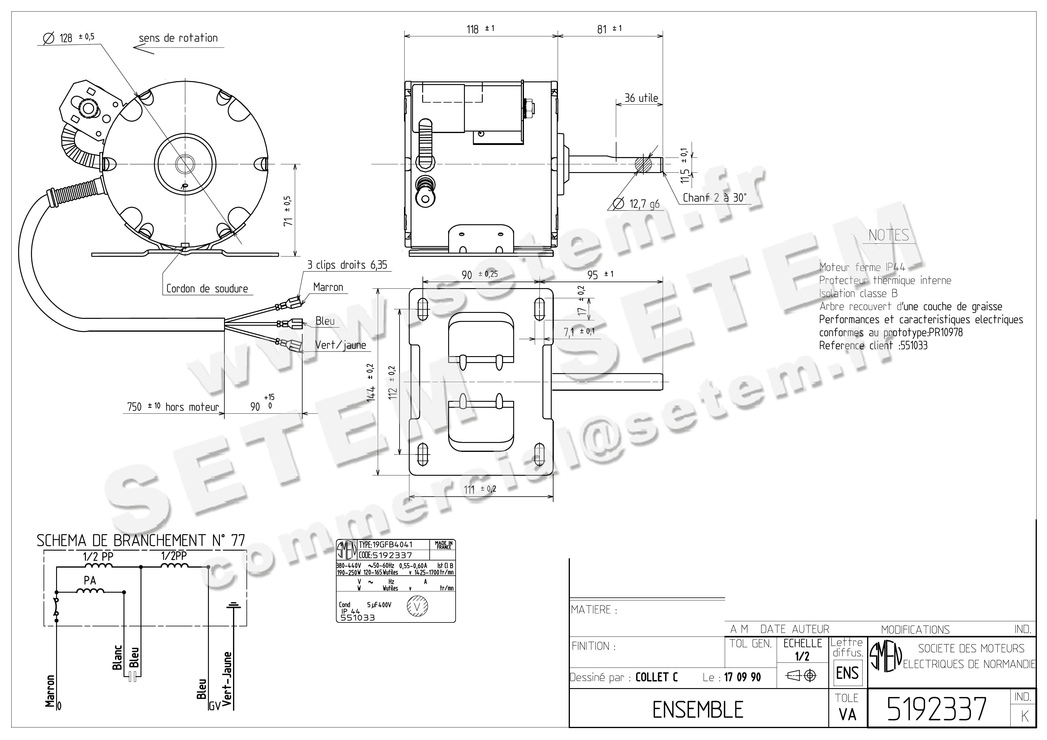 6129002337-MOTEUR SMEN 19GFB4041 "551033" *5192337*