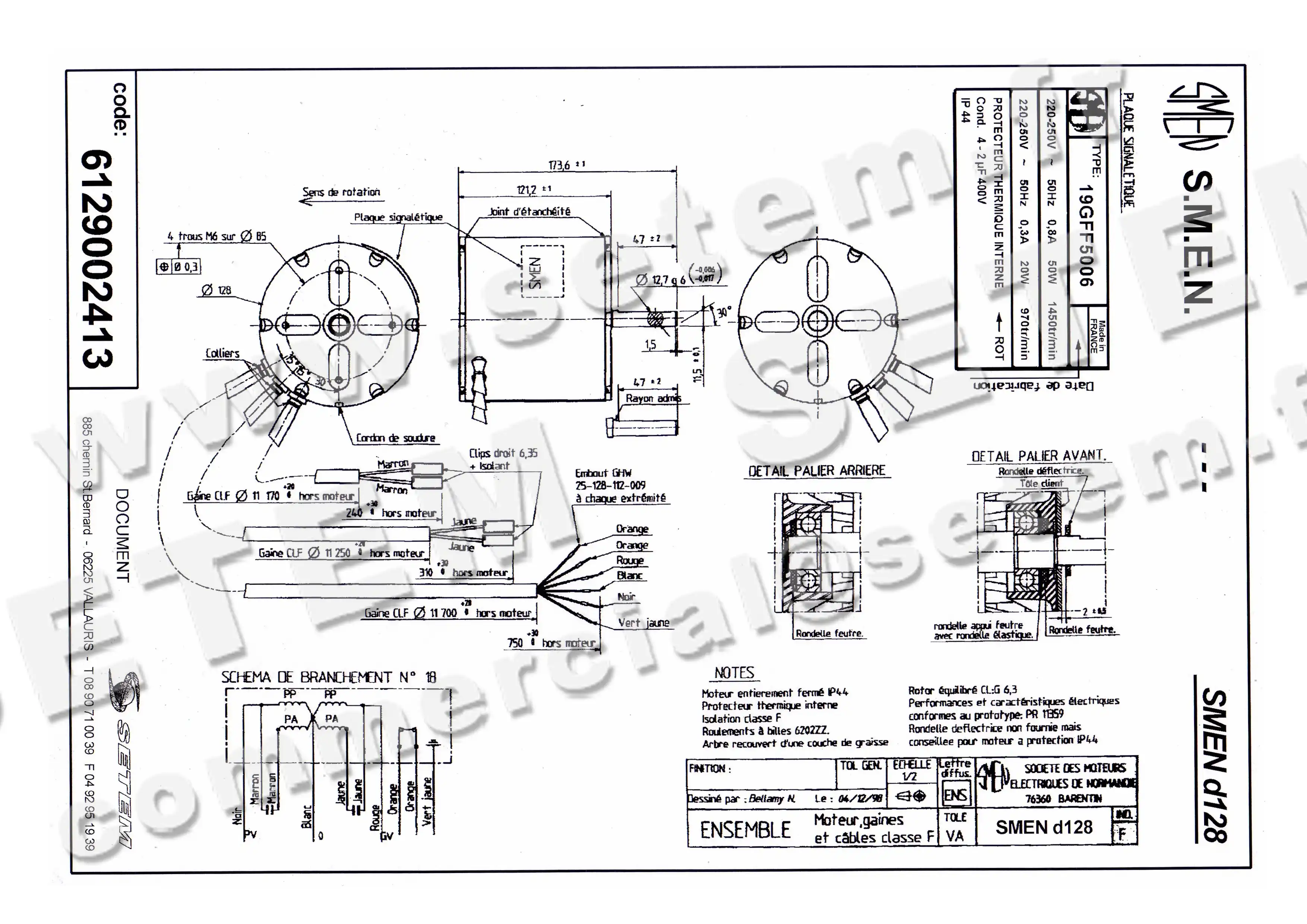 6129002413-MOTEUR SMEN 19GFF5006 *5192413* 3