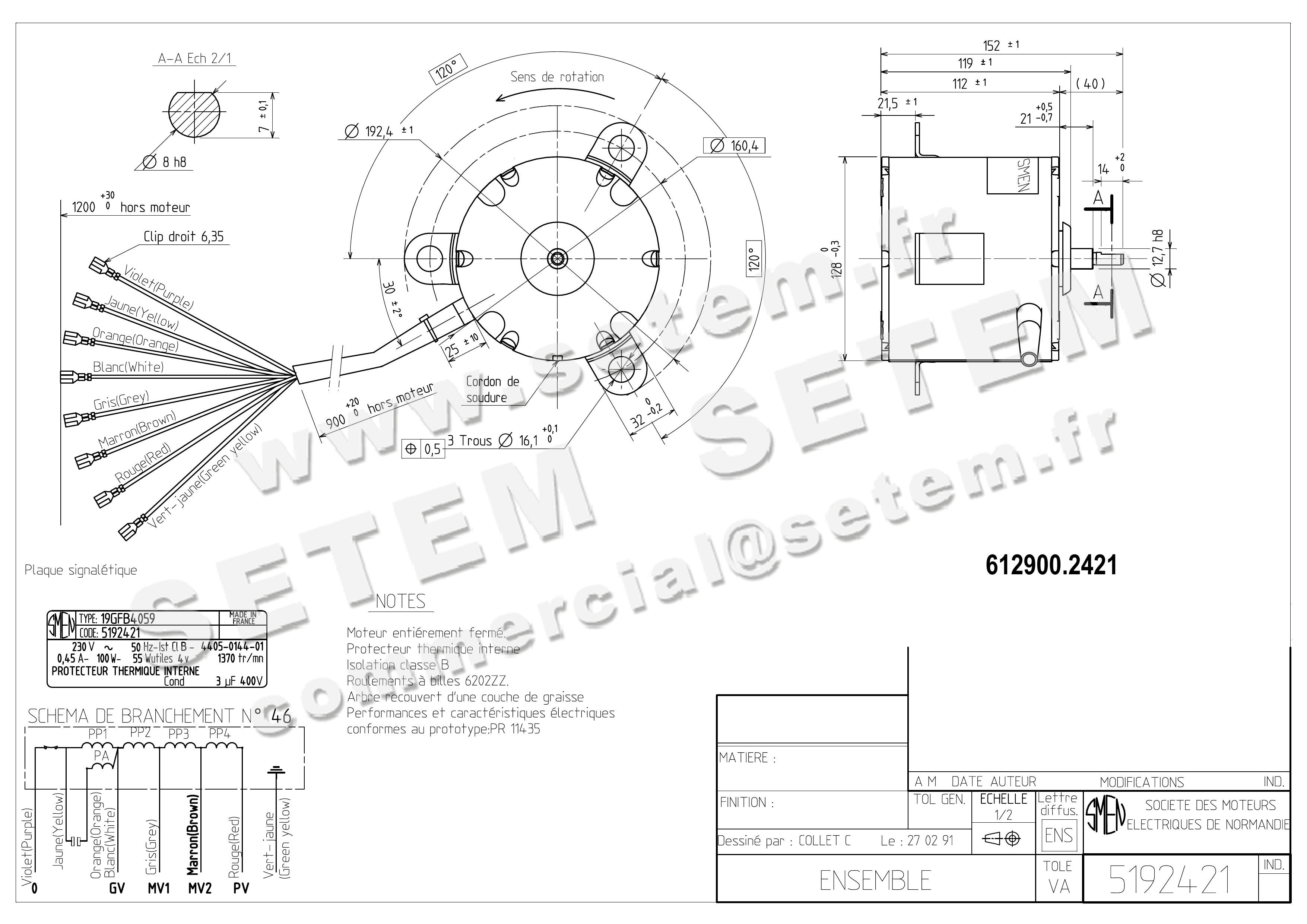 6129002421-MOTEUR SMEN 19GFB4059 *5192421*