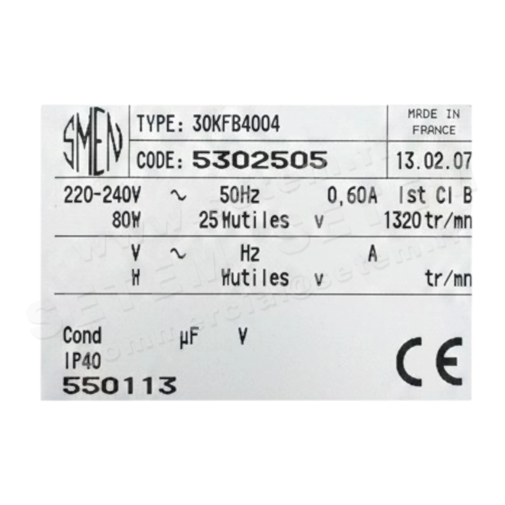 6129002505-MOTEUR SMEN 30KFB4004 "8668737" *5302505*
