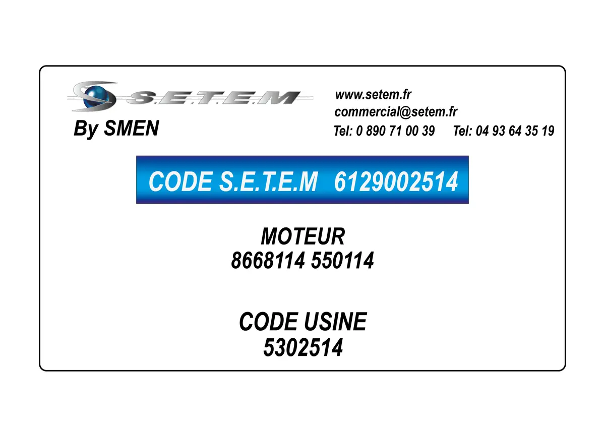 6129002514-MOTEUR SMEN "8668114" "550114" *5302514*