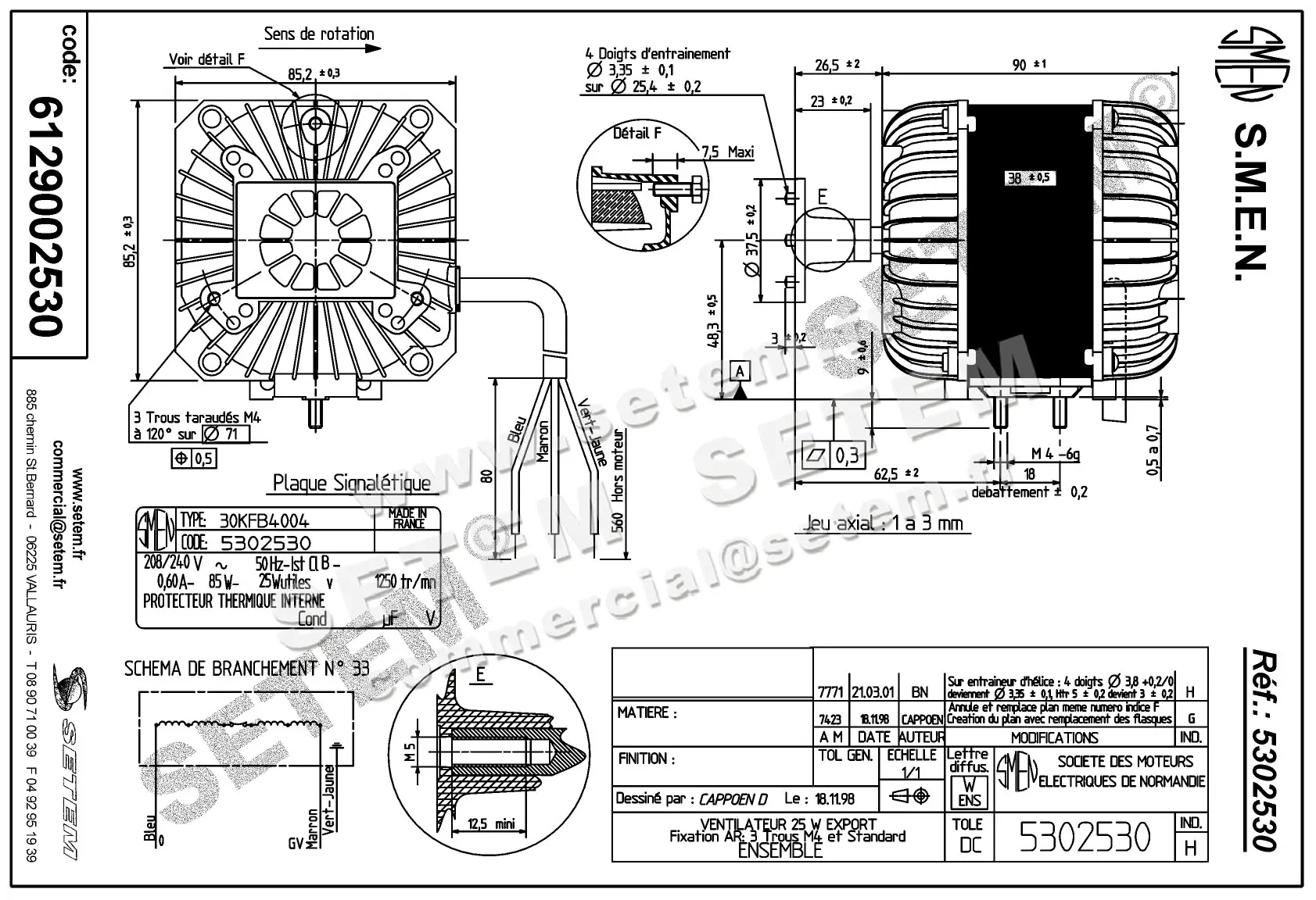 6129002530-MOTEUR SMEN 30KFB4004 *5302530* 3