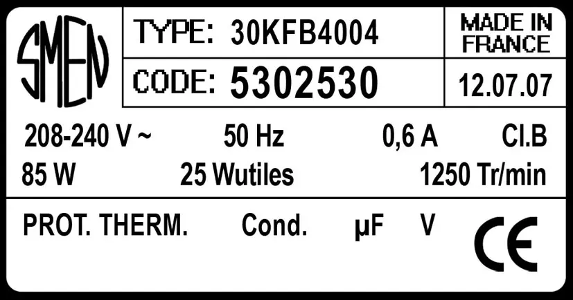 6129002530-MOTEUR SMEN 30KFB4004 *5302530* 2