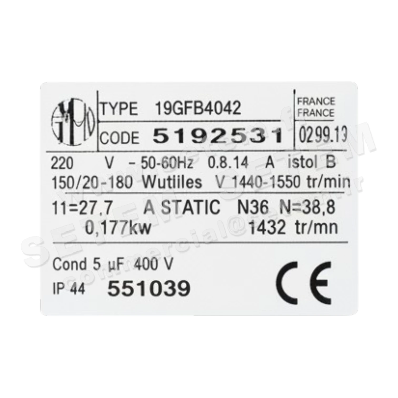 6129002531-MOTEUR SMEN 19GFB4042 "551039" *5192531*