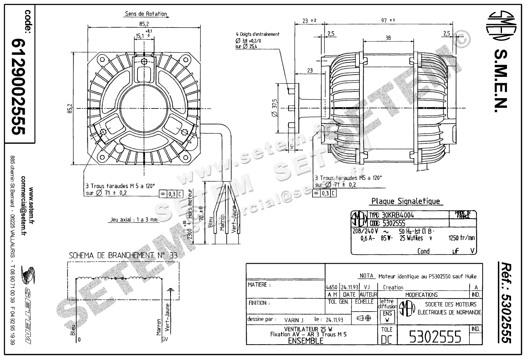 6129002555-MOTEUR SMEN 30KRB4004 *5302555* 3