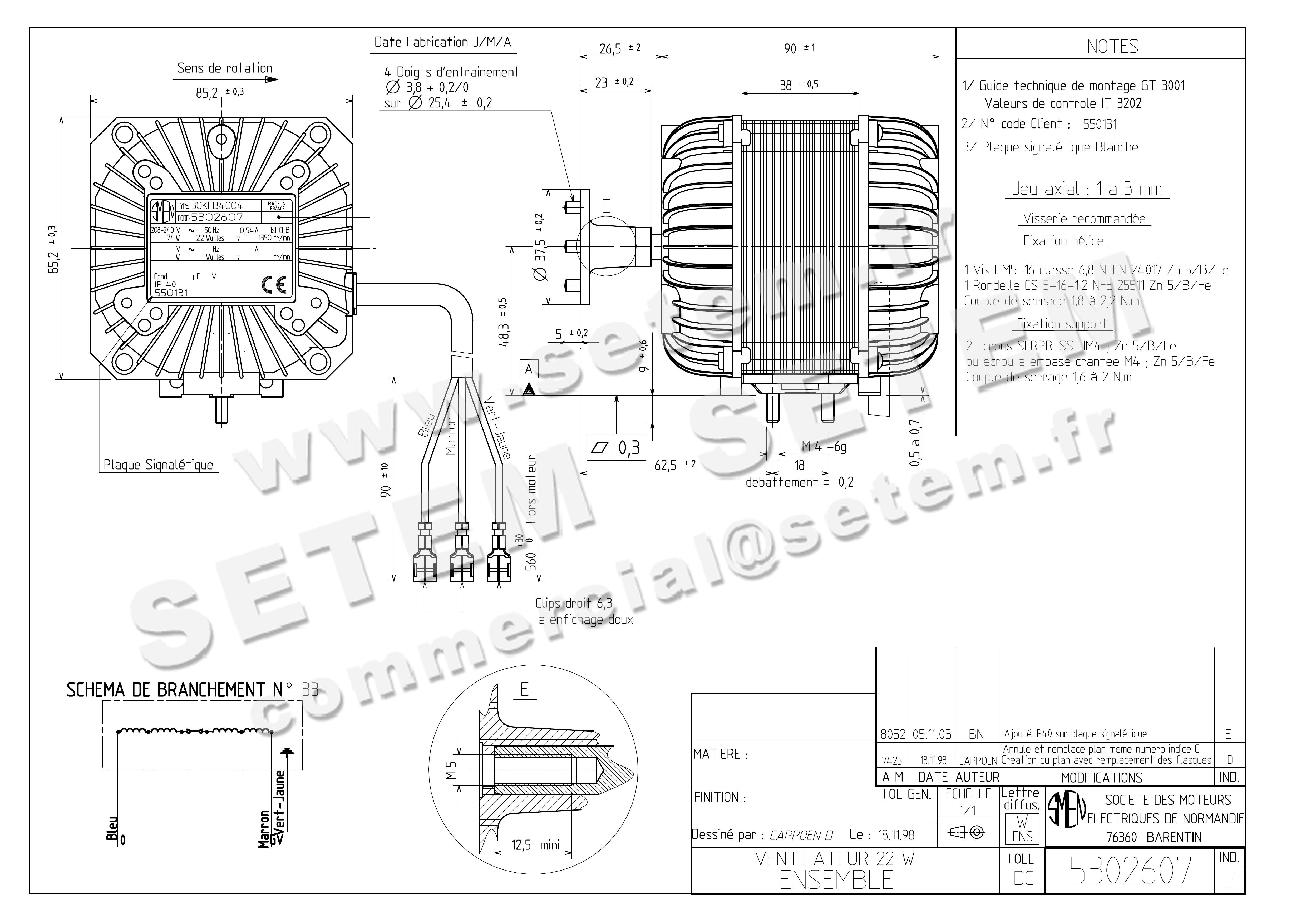 6129002607-MOTEUR SMEN 30KFB4004 *5302607*